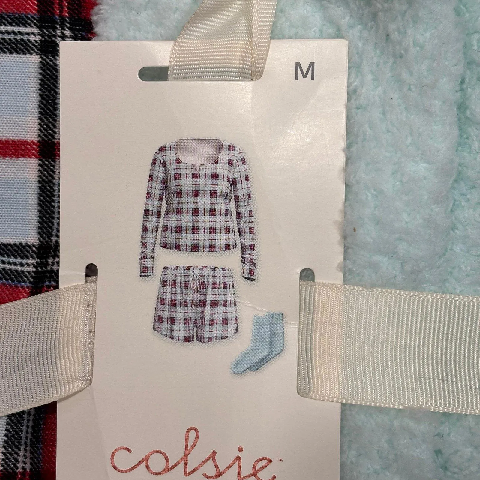 Colsie Pajama & Socks Set Plaid Long - Image 2