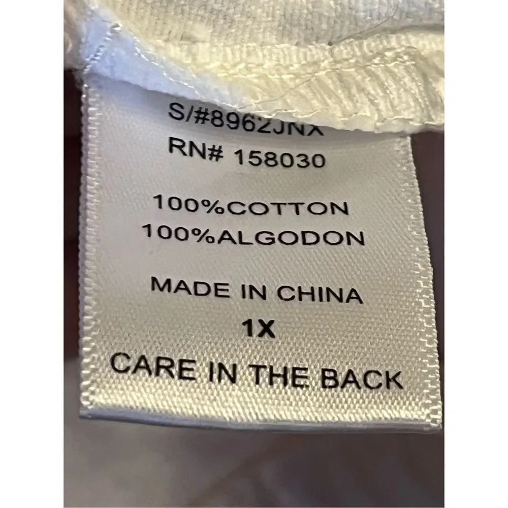 Love Tree Denim Jacket Size 1X  White Distressed nwt (3039) - Image 5