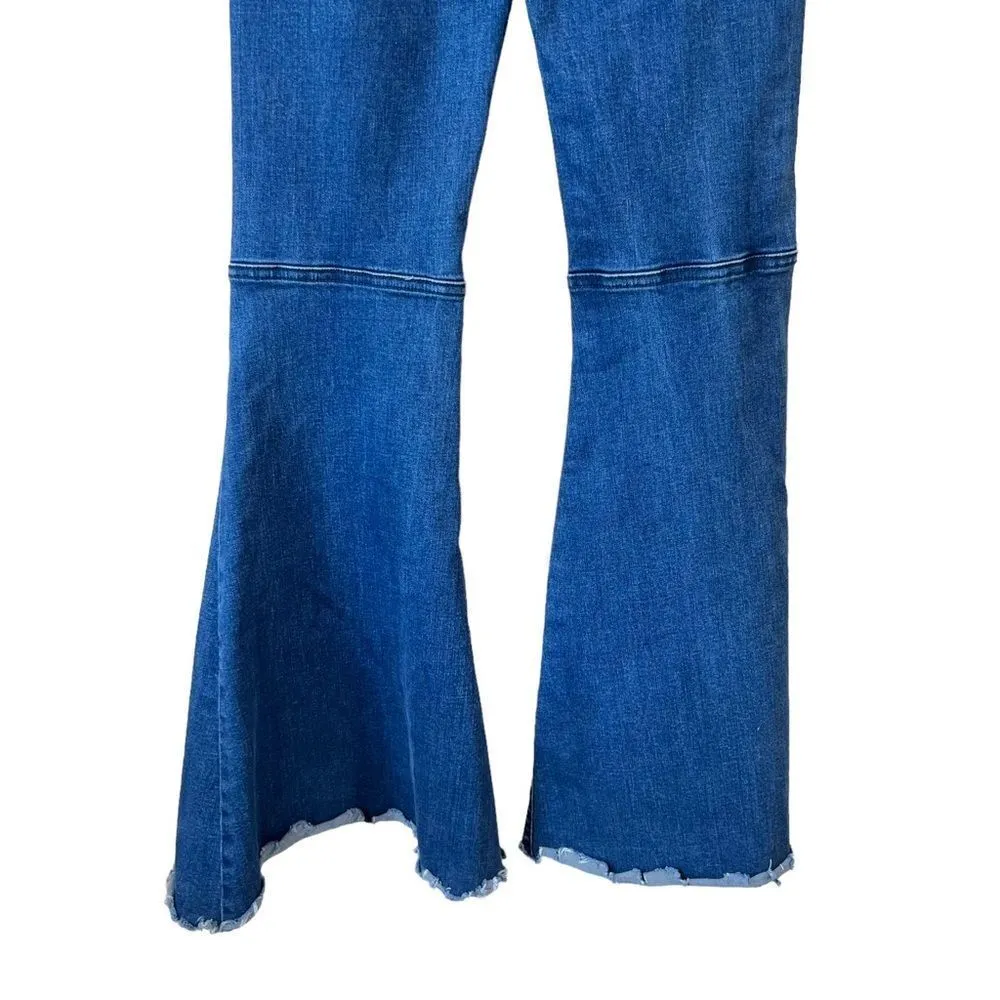 Blank Paige Stretchy High Rise Raw Hem Flare Jeans - Image 6
