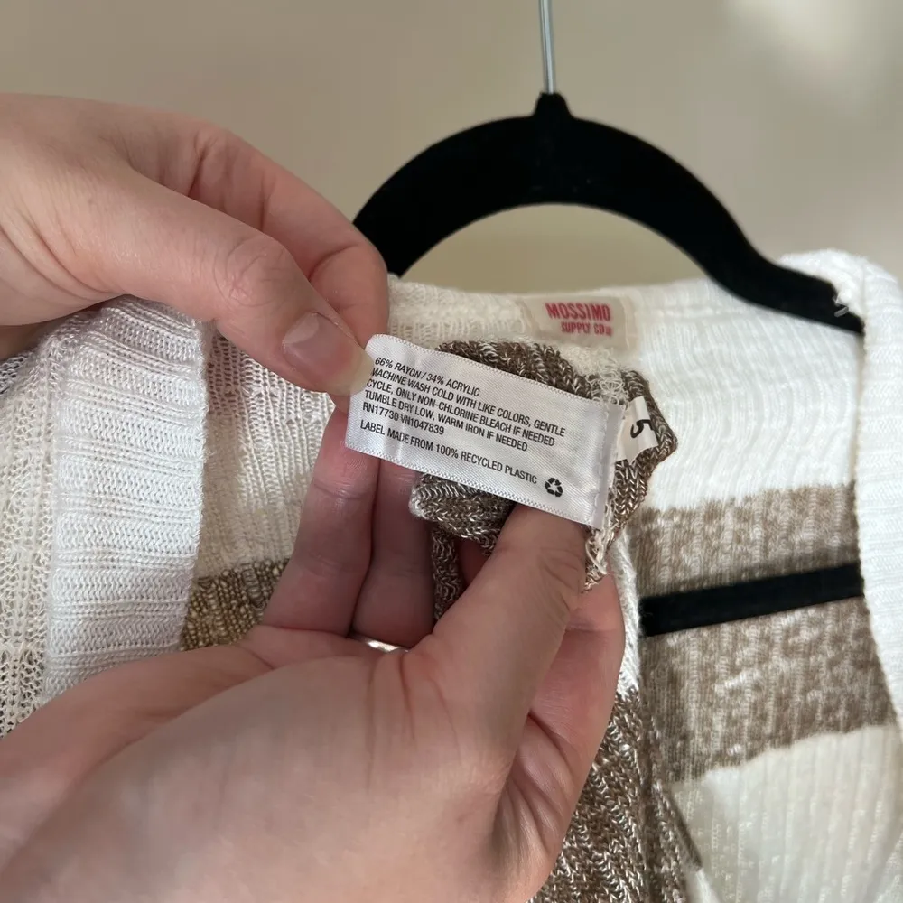 Mossimo Supply Co Brown and White Cardigan Size L - Image 4