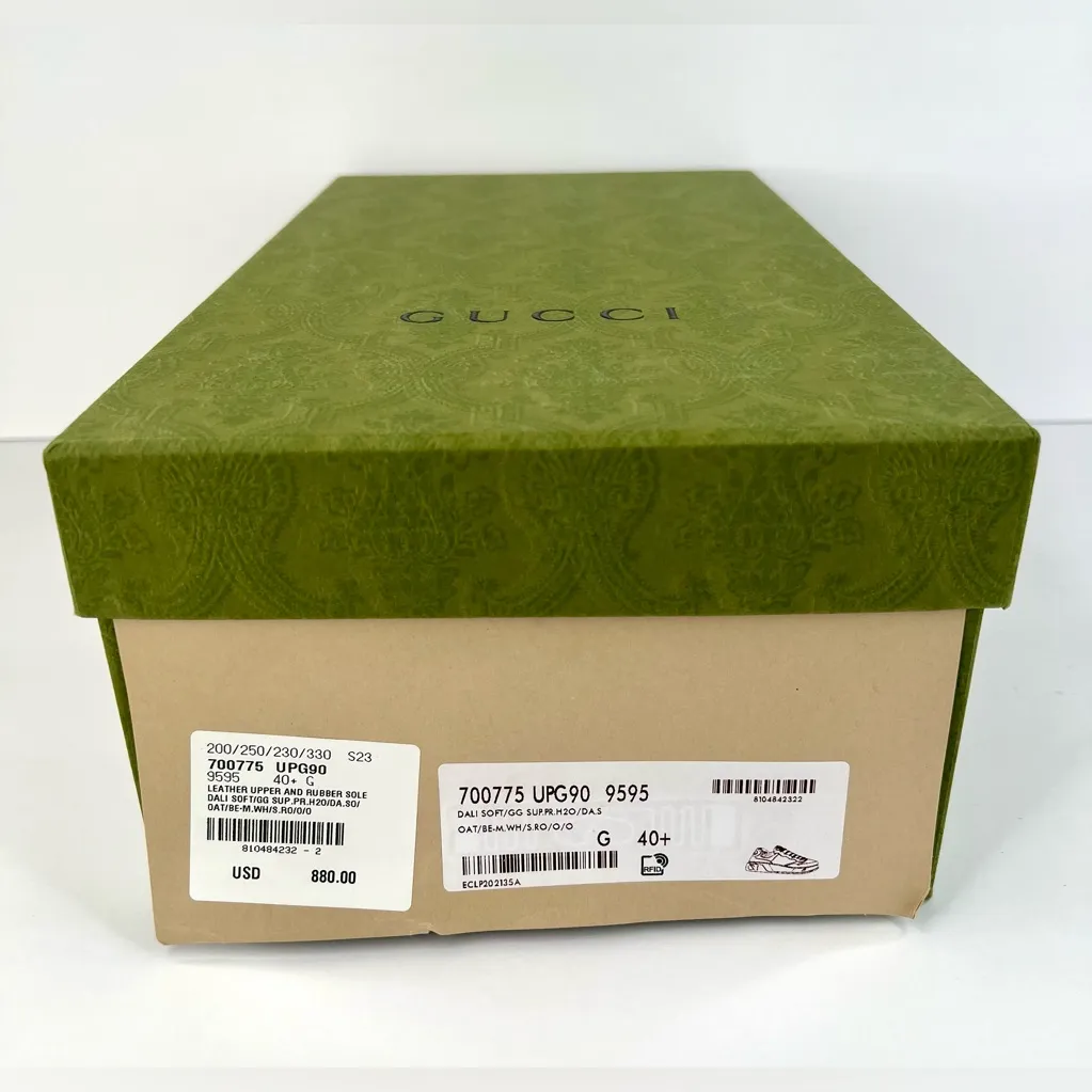 Gucci GG Supreme Canvas Leather Women Chunky Platform Sneakers Size EU 40.5 - Image 3