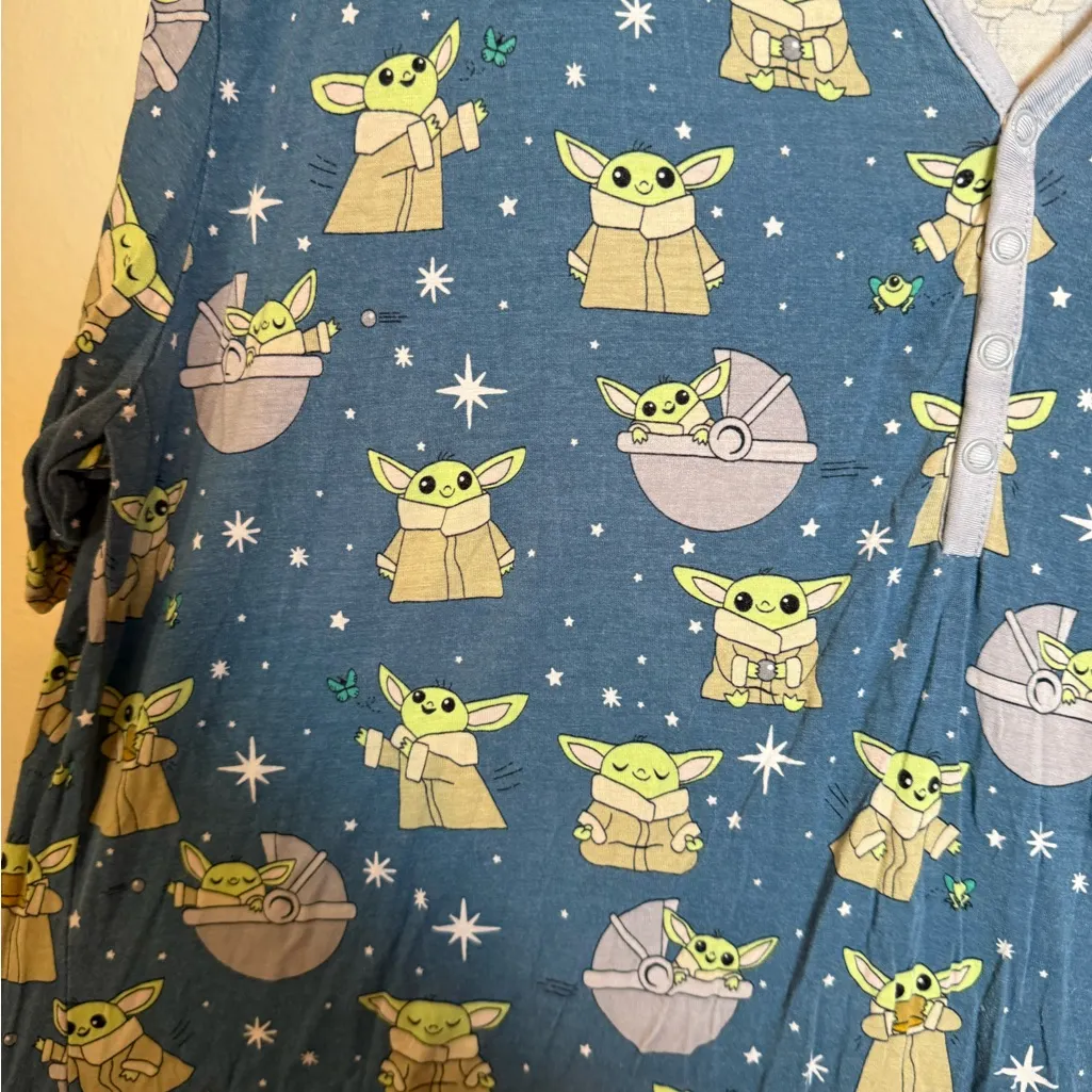 Little Sleepies Star Wars Grogu‎ Pajama Top Blue Size XL - Image 4