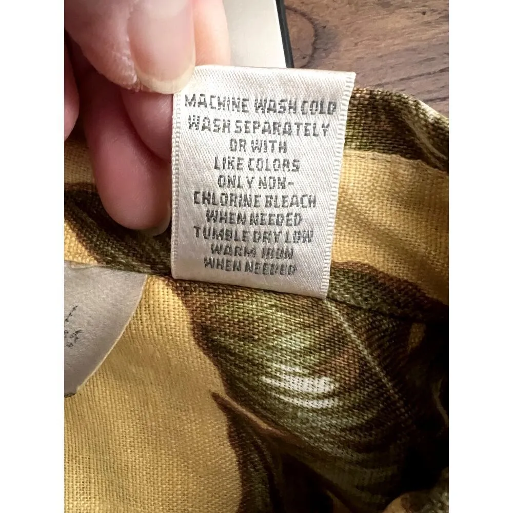 Studio Works XL tunic 100% linen floral pattern button-up long sleeves - Image 9