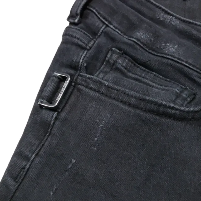 Zadig & Voltaire Eva Gris Destroy Deluxe Jeans Size 27 W30"L33" Distressed Black Denim Pants  - Image 8