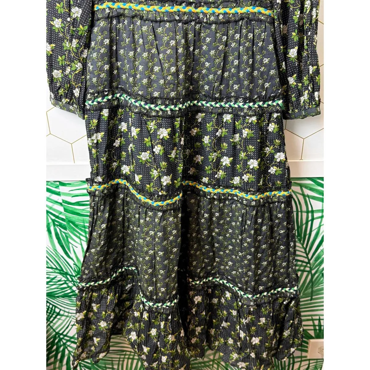 Anthropologie Green Printed Bohemian Karoline Tiered Maxi Dress - Size - 4 - Image 8