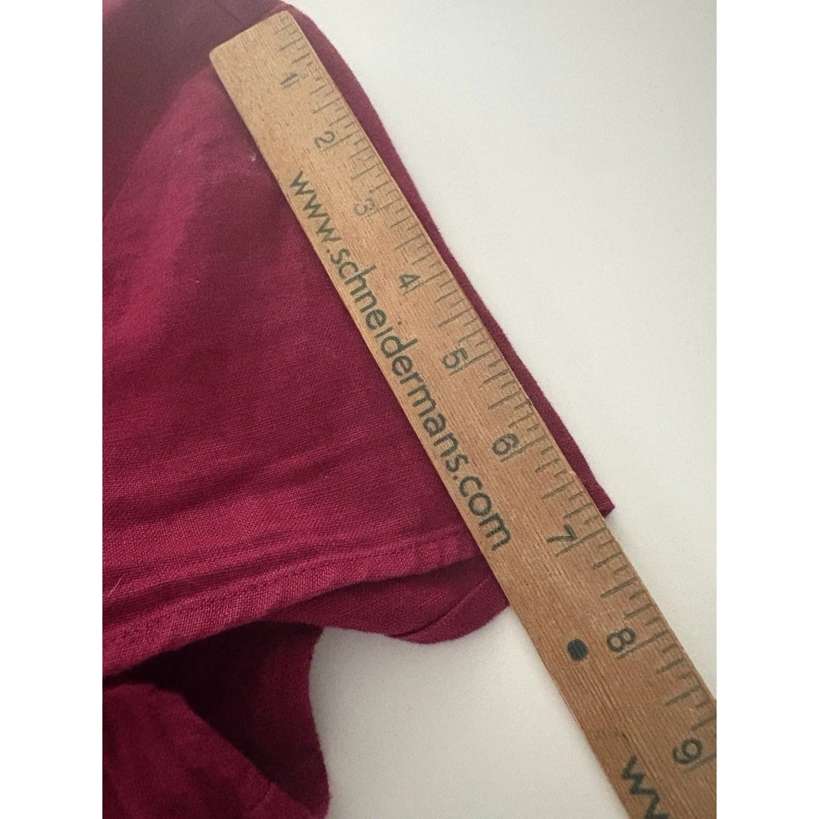 Eddie Bauer Linen Dress Size 16 Cranberry Maxi Empire Waist Modest Office - Image 13