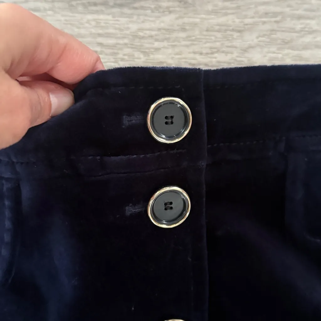 Karen Millen Midnight Buttoned Skirt Size 12  Women’s A-line Velvet - Image 4