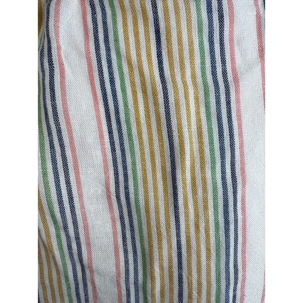 Marine Layer Beachy Stripe V2 Laney Stripe Tiered Linen Blend Mini Dress Medium - Image 6