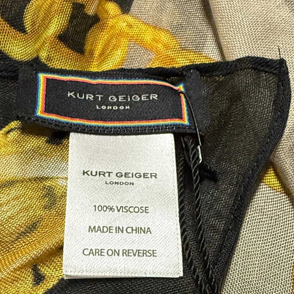 Kurt Geiger Black and Gold Chain Scarf - Image 5