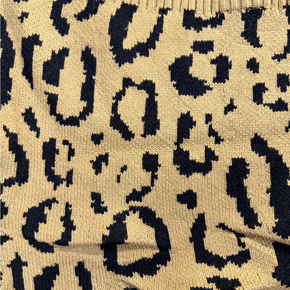 Animal Print Tote / Cheetah Print Tote /Leopard Print Tote/ Knit Tote Bag NWT Tan - Image 2