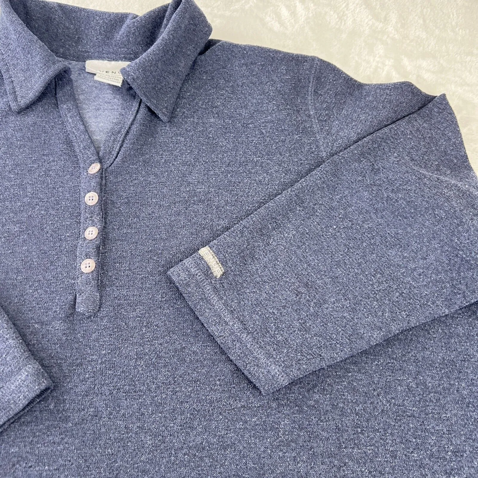 Avenue Shirt Womens 22 / 24‎ Dark Blue V- Neck Basics - Image 4