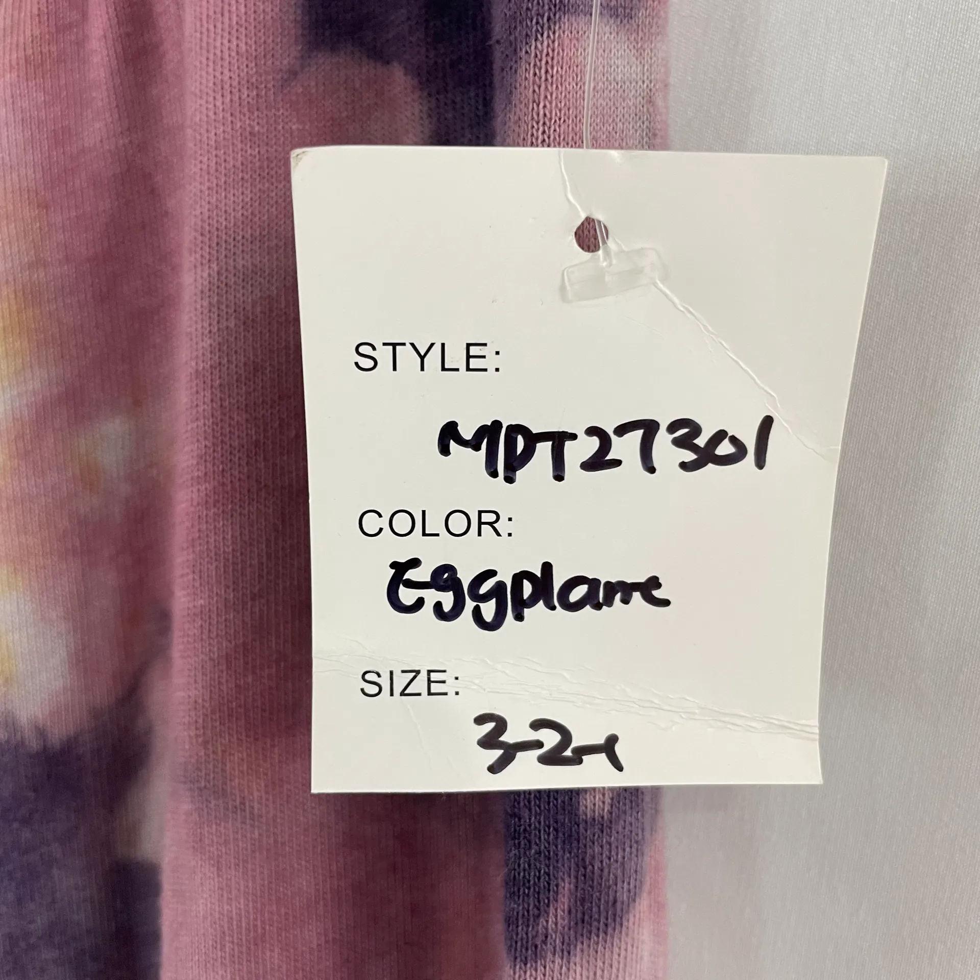 New  Tie Dye Sweatpants Drawstring Waist Eggplant Multi - Image 13