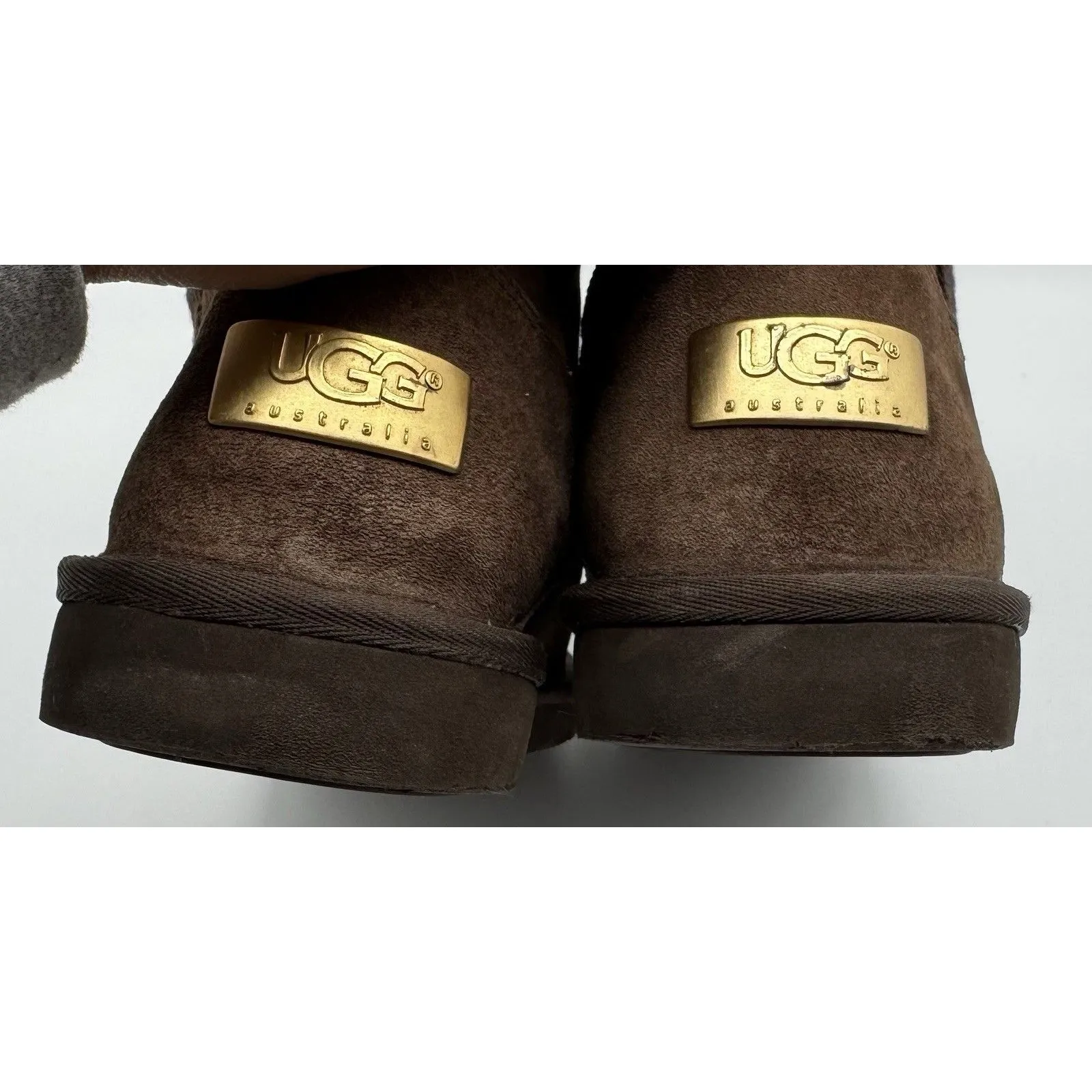 UGG Australia Women’s Brown Suede Cargo Tall Zip Sheepskin Boots SIZE 8 - Image 16