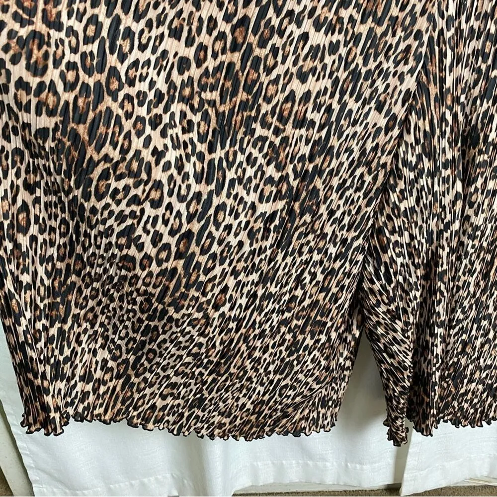 Good American Leopard Print Always Fits Plisse Knotted Romper Sz.5-8(2x-5X) NWT - Image 8