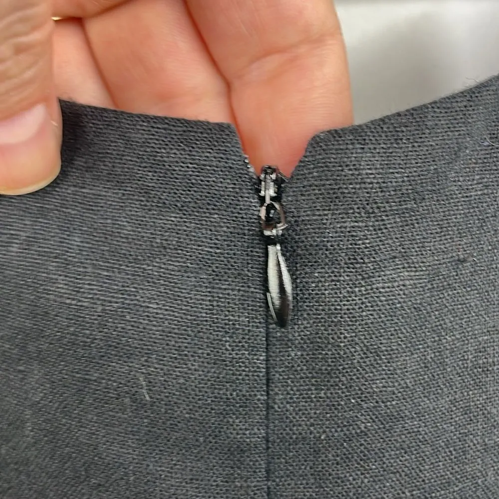 Dress barn A Line Dress Black Floral Embroidered Linen & Rayon Back Zip size 12 - Image 10