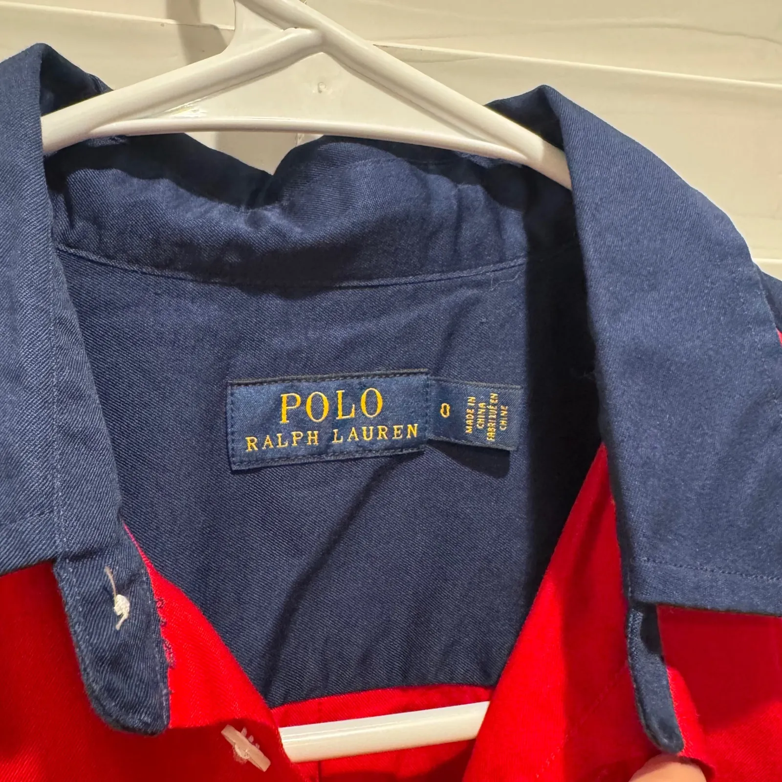 Ralph Lauren Polo Colorblock Shirt Dress Navy Red White Logo Embellished Size 0 - Image 6