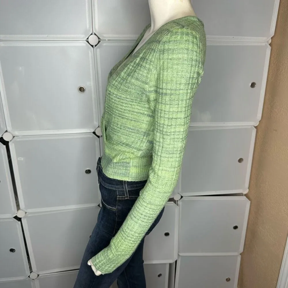 AE American Eagle Wrap Front Sweater Copped Green Size Medium - Image 9