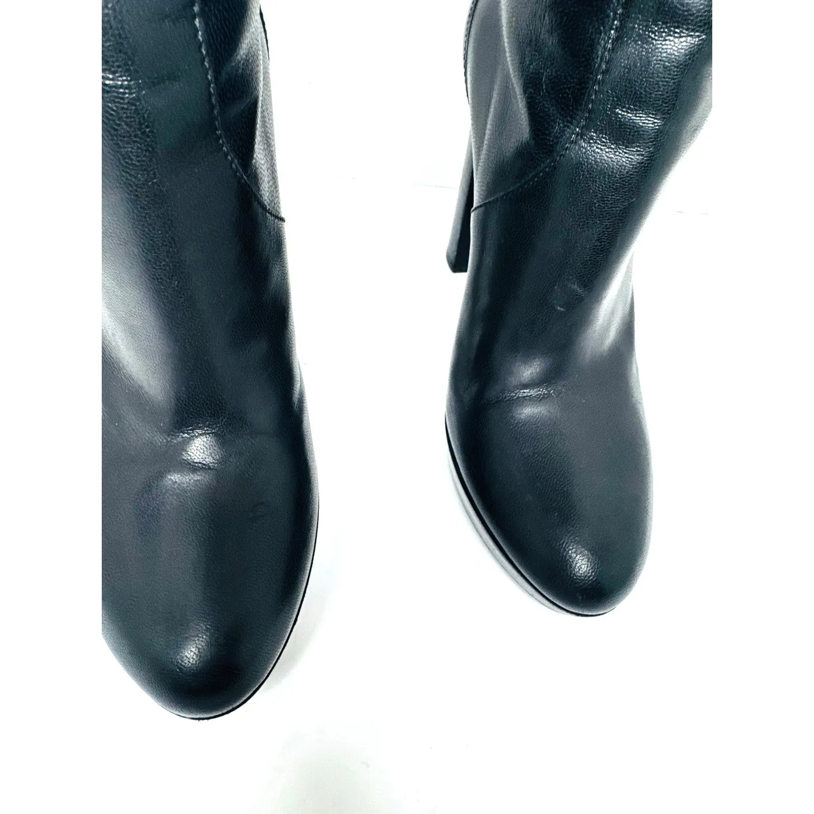 Gucci Black Leather Tall High Heel Platform knee high Boots  Designer sz EU 39.5 - Image 11