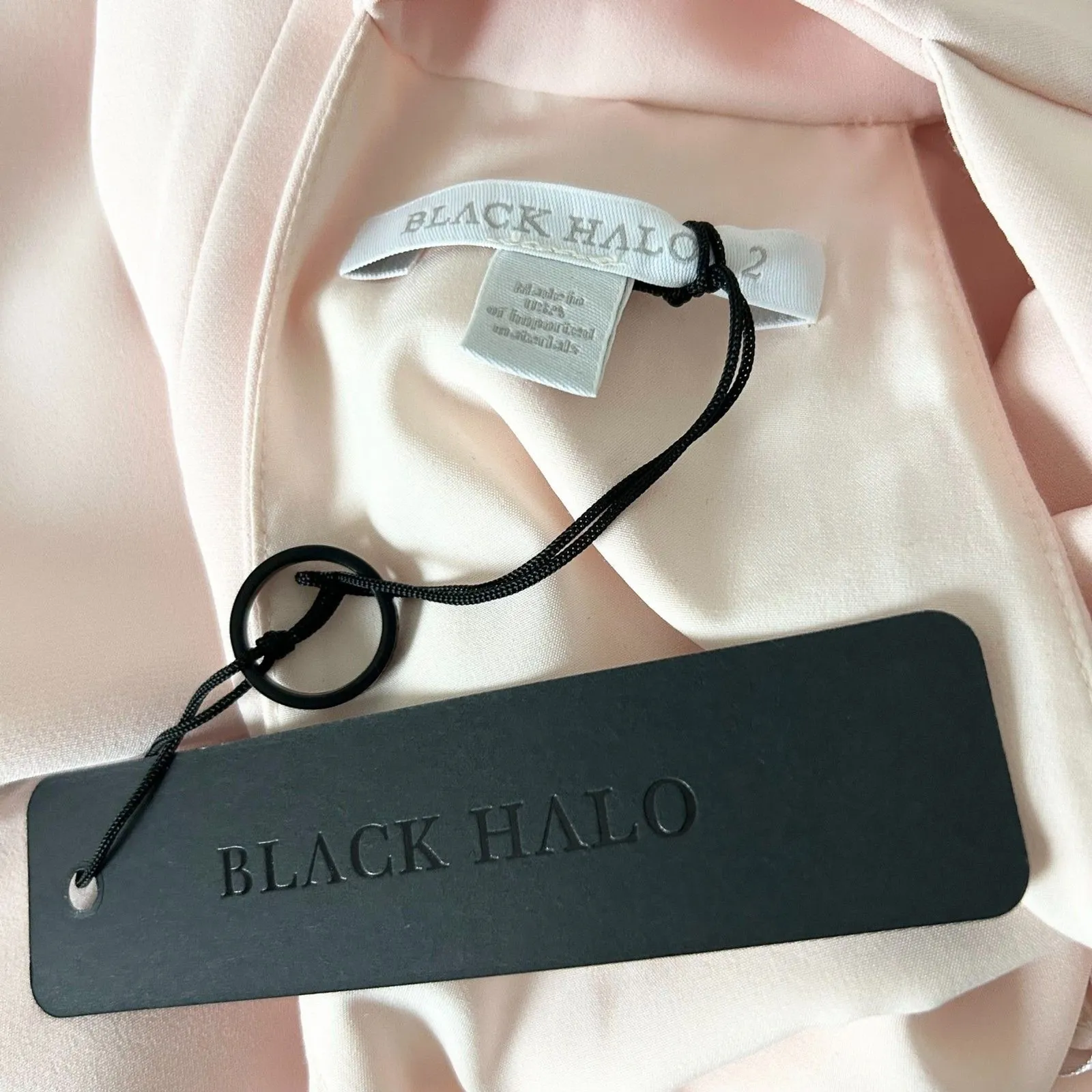 NEW Black Halo Audrey Tie-Collar Midi Dress in Sweet Blush Size 2 - Image 6