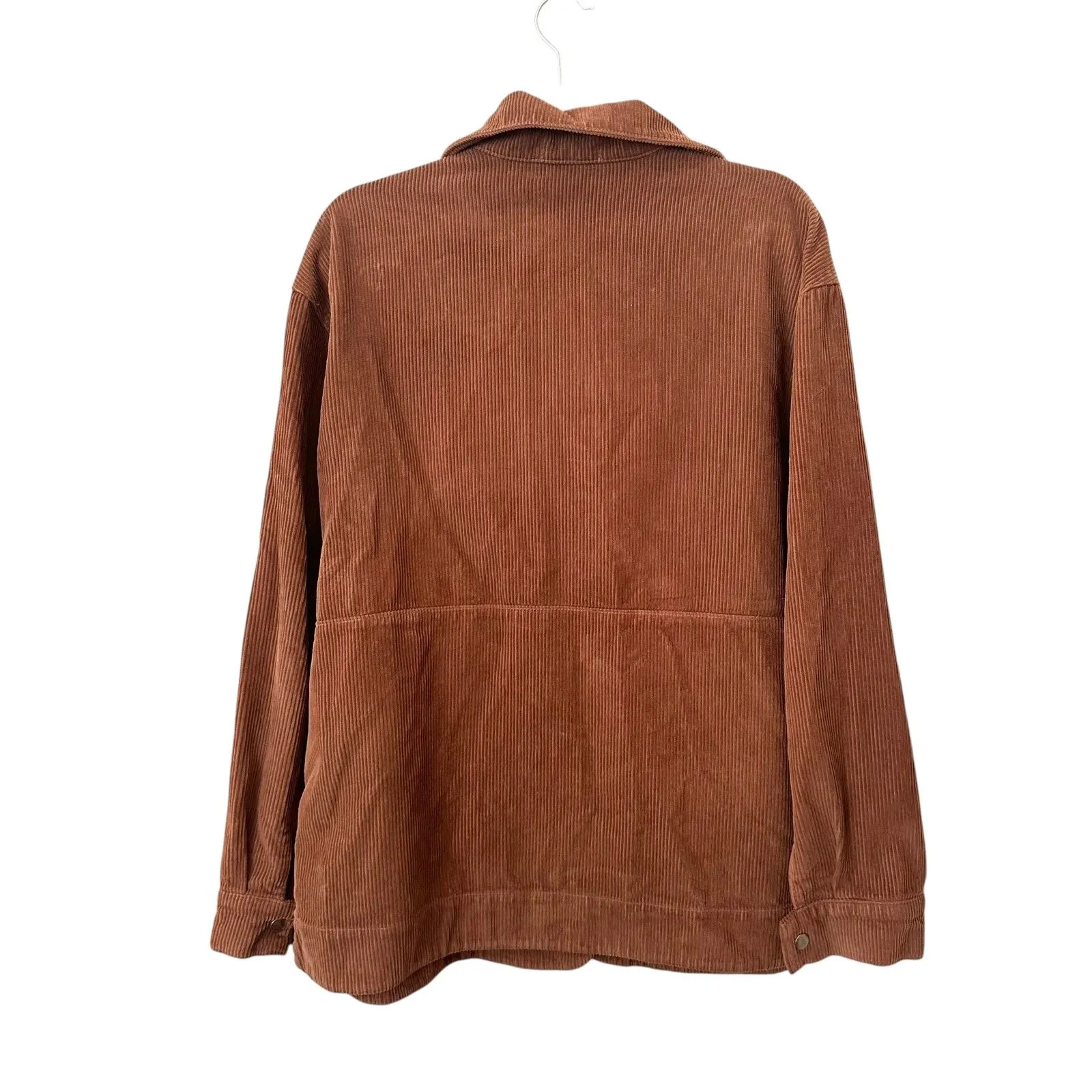 Lacausa  Corduroy‎ Buttoned Oversized Shacket Brown Small - Image 3