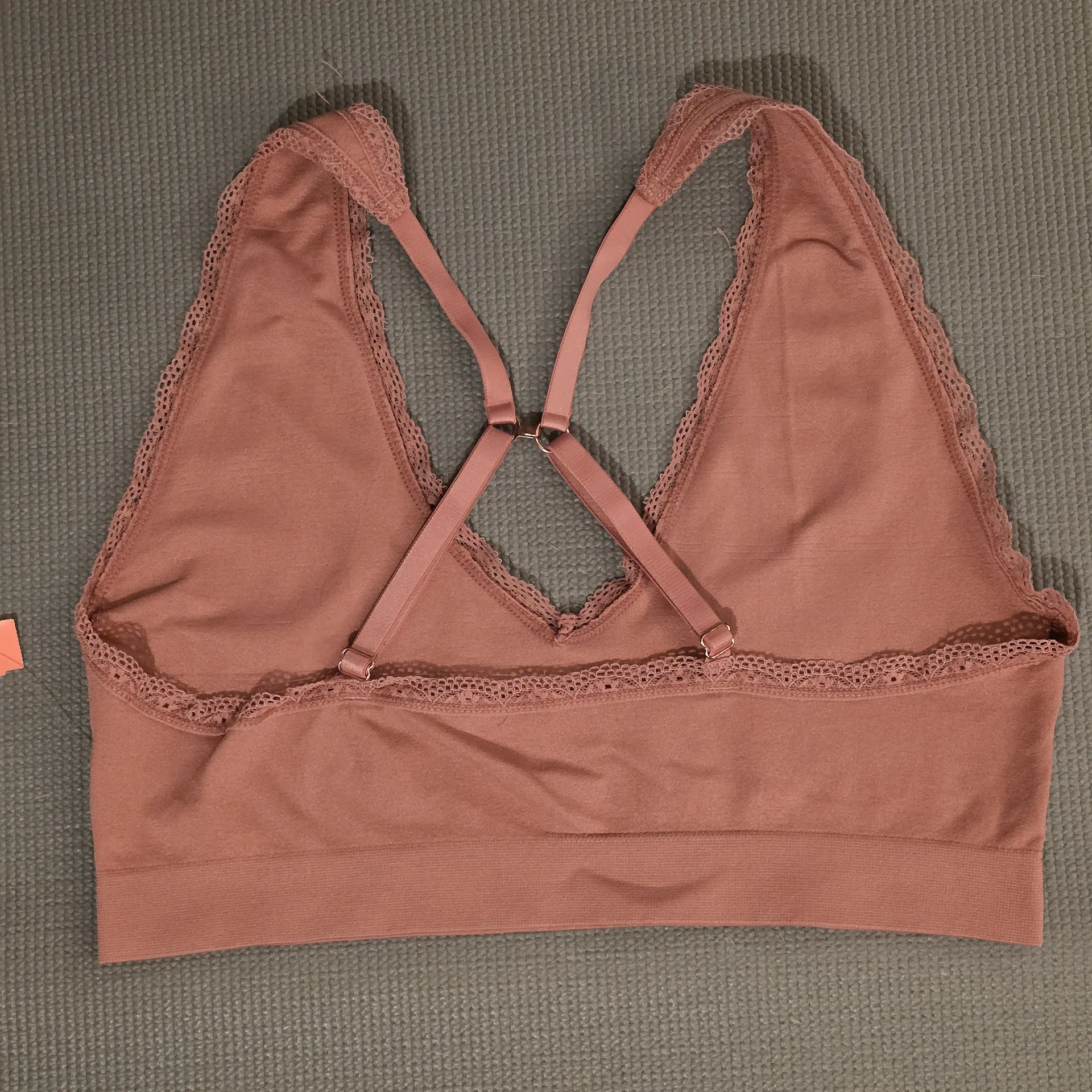 Aerie Peach Wireless Bralette with Halter Straps - Image 9