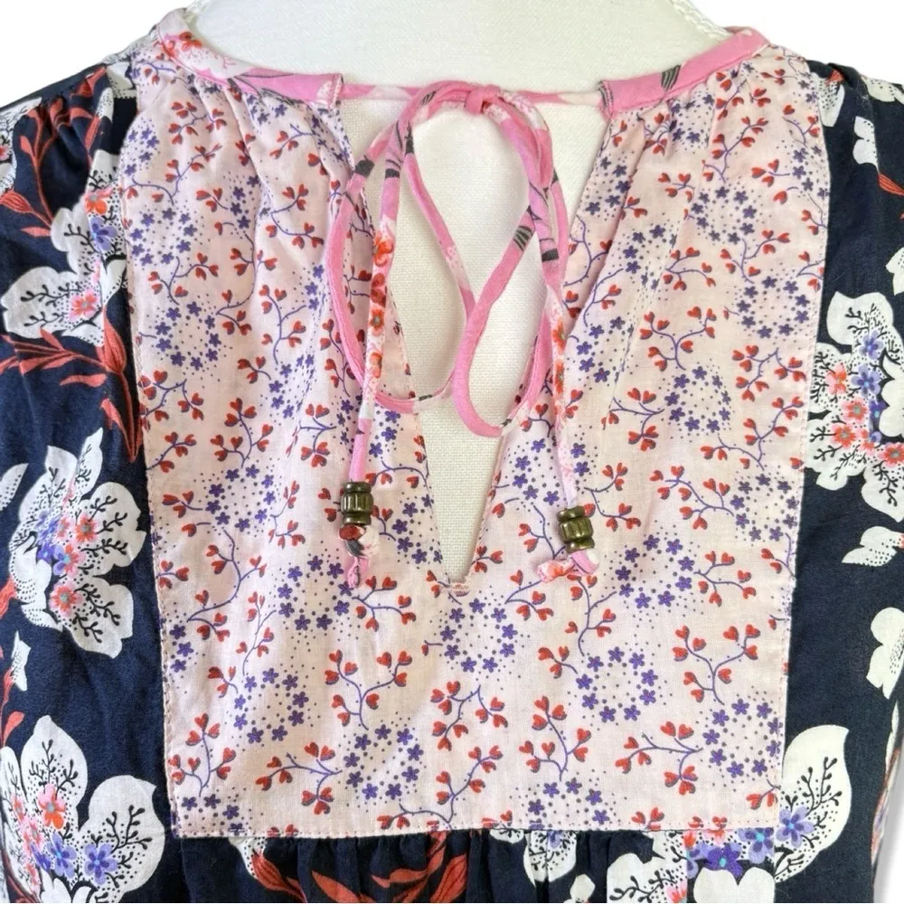 ⭐️MARKS & SPENCER Per Una Pink and Blue Floral Maxi Kaftan Dress Size 4 - Image 5