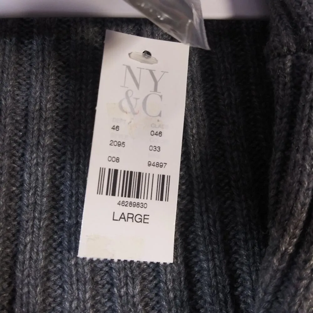 New York & Co Gray Knit Sweater Cardigan Button Front Size L - Image 7