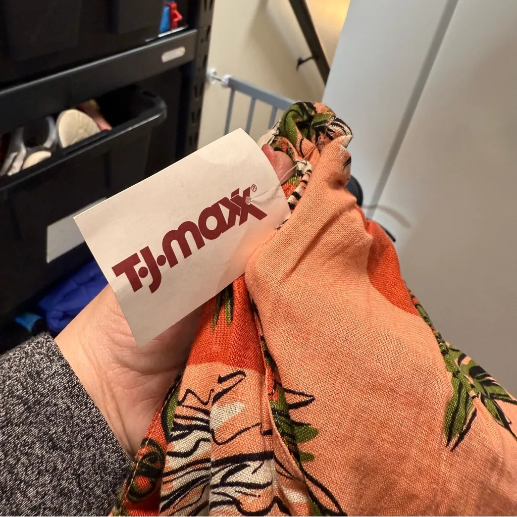 NWOT‎ Nicole Miller 100% Linen Pants Tropical Coastal Cropped Wide Flare Pant L - Image 6