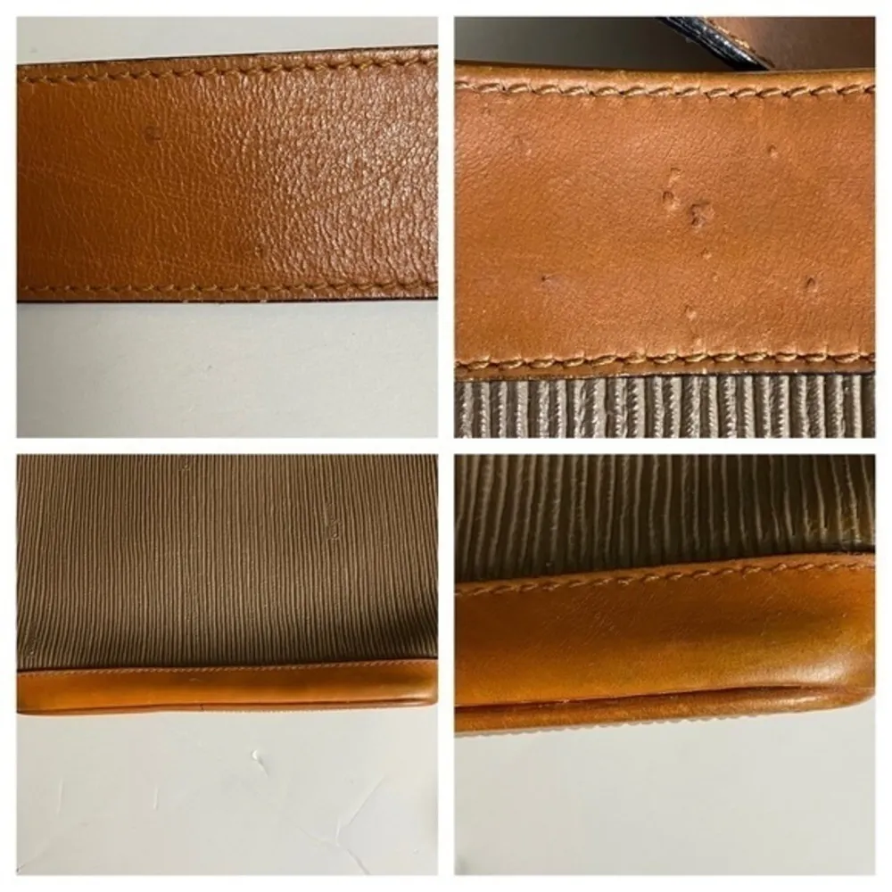 SALVATORE FERRAGAMO taupe and brown 1990’s Vintage crossbody w thick strap EUC - Image 15