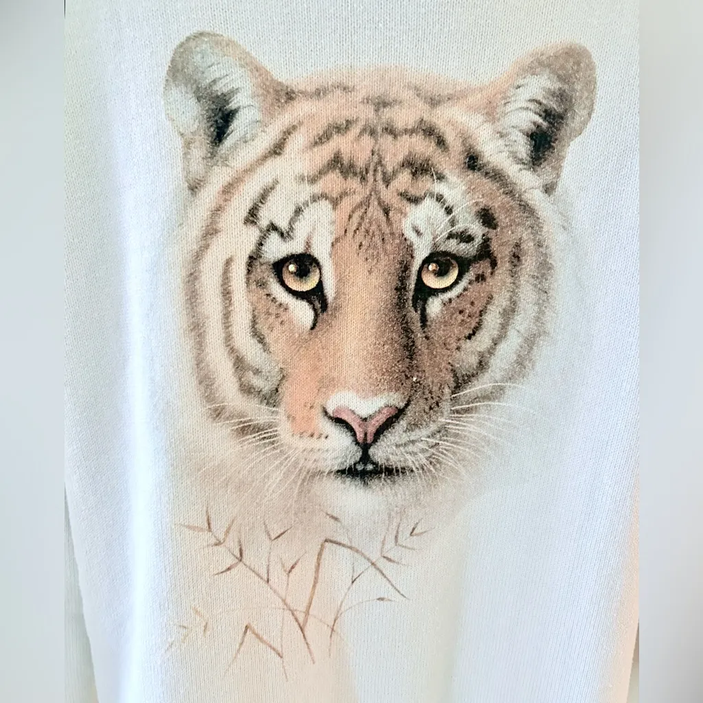 Tiger Cardigan Sweater Size L - Image 2