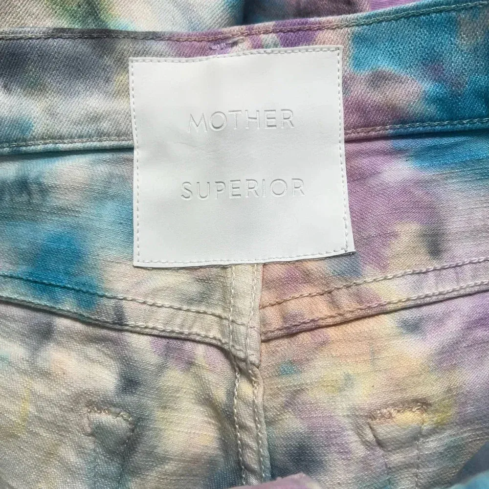 Mother Superior The Tripper Swirling Secrets Tie Dye Crop Jeans Size US 26 Blue - Image 10