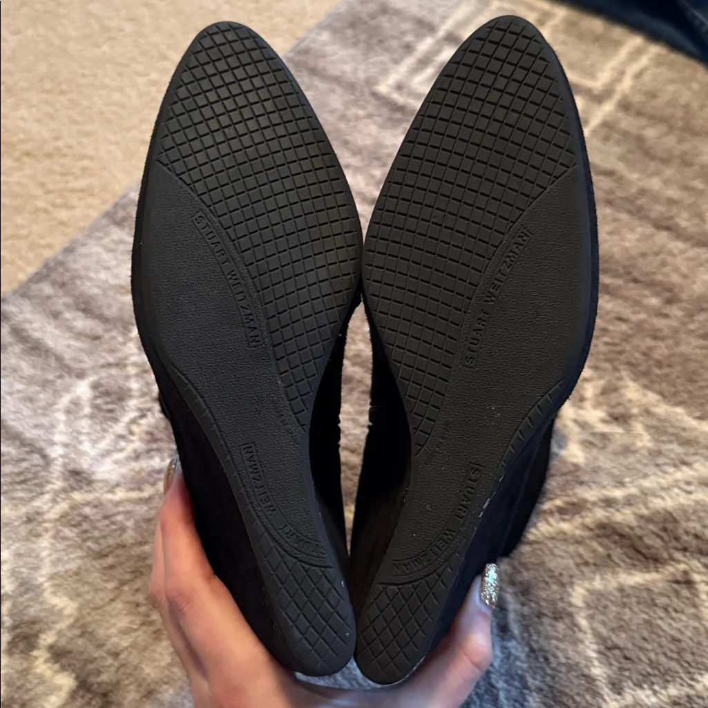 Stuart Weitzman  Suede Wedge Ankle Boots - Image 7