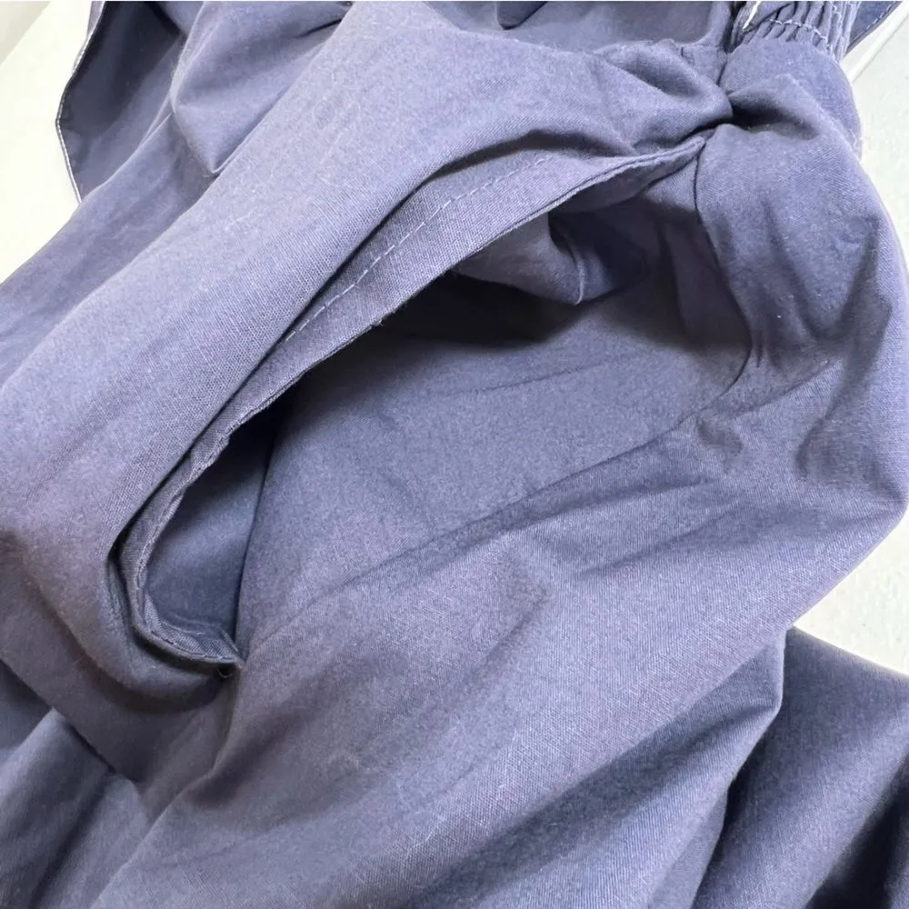 Summersalt The Coastal Poplin Tie-Waist Midi Dress - Midnight - Image 8