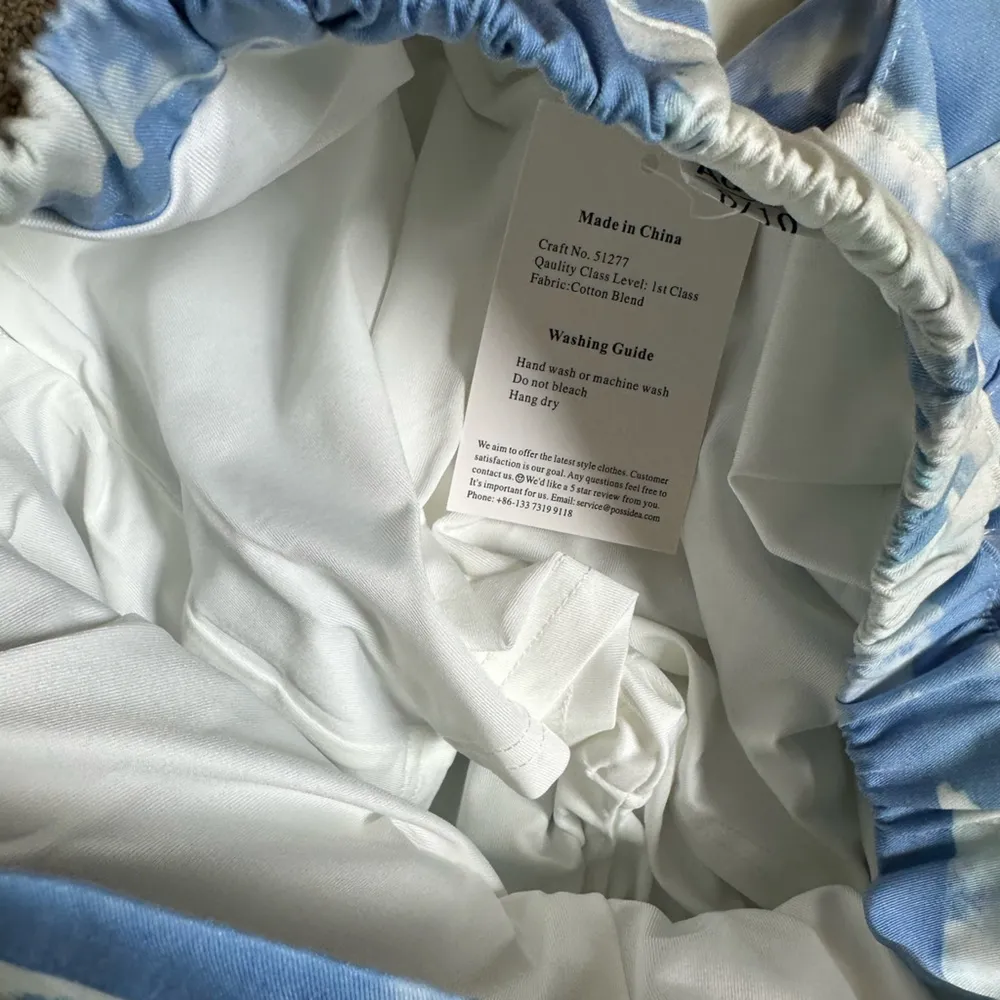 NEW Sangtree Womens 8/10 Pleated Skirt Comfy Stretchy Cloud Print Pleated Skort Blue - Image 6