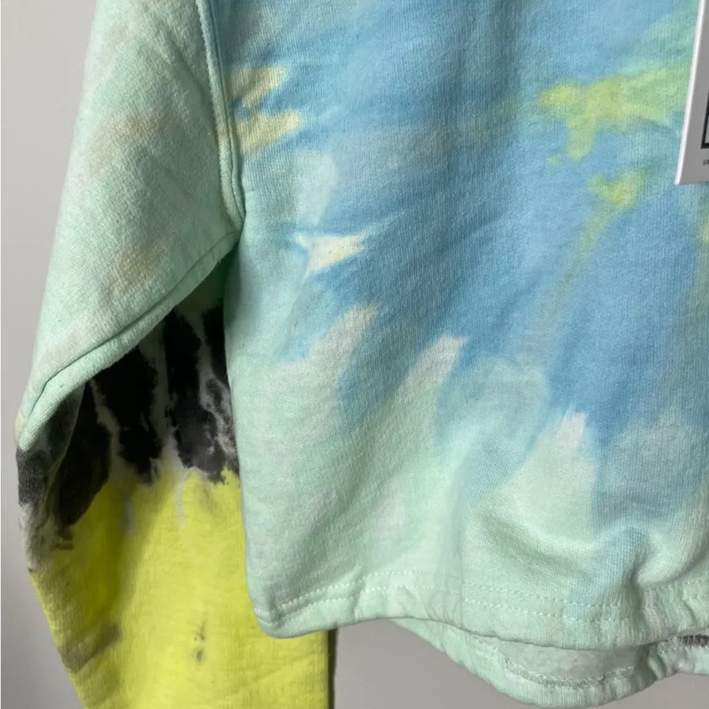 BDG Urban Outfitters Tye Dye Cropped Sweatshirt Crew Neck Blue Yellow NEW NWT - Image 7