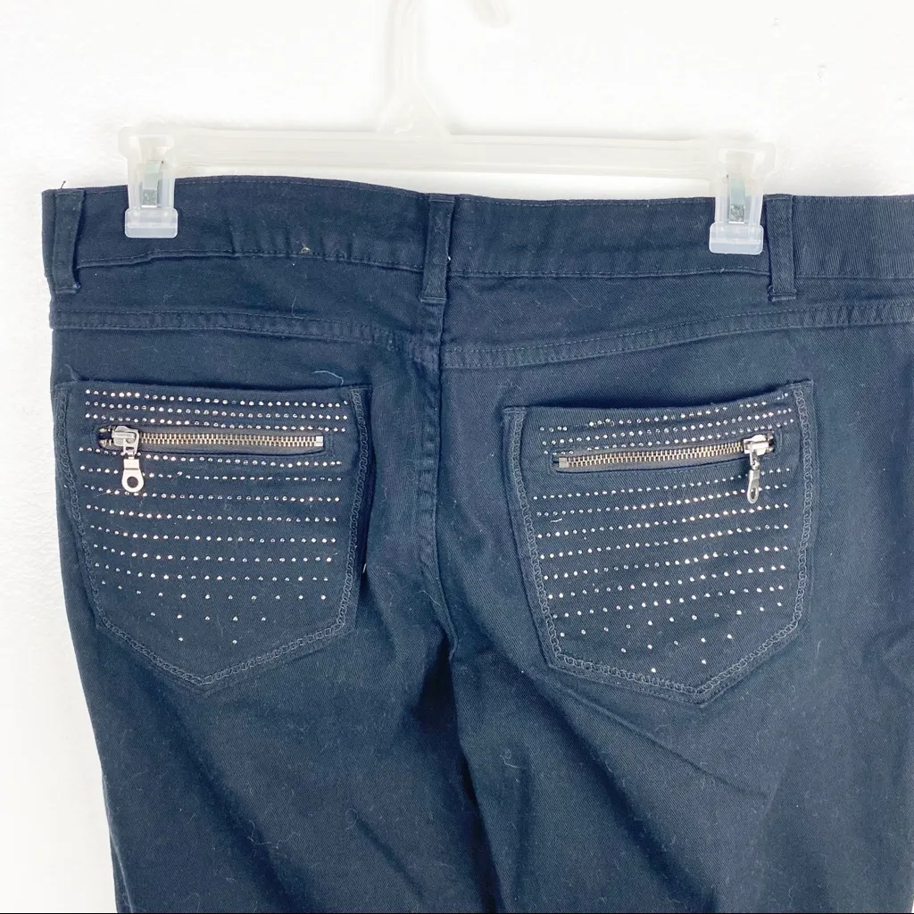 MASSINI Black High-Rise Back Zipper Pockets Jeans, Size 16 - Image 7