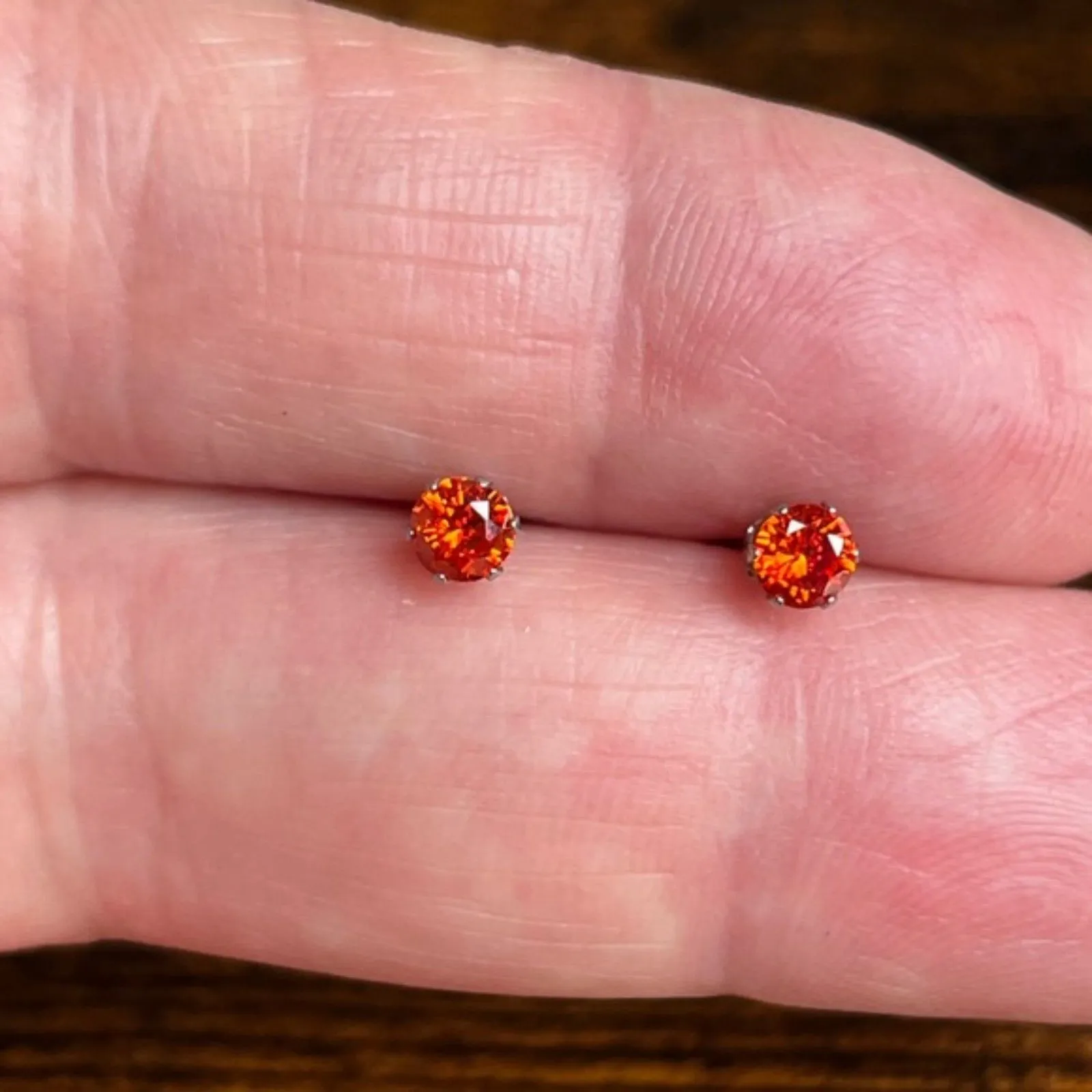 Cubic Zirconia Stainless Steel Stud Earrings - Image 2