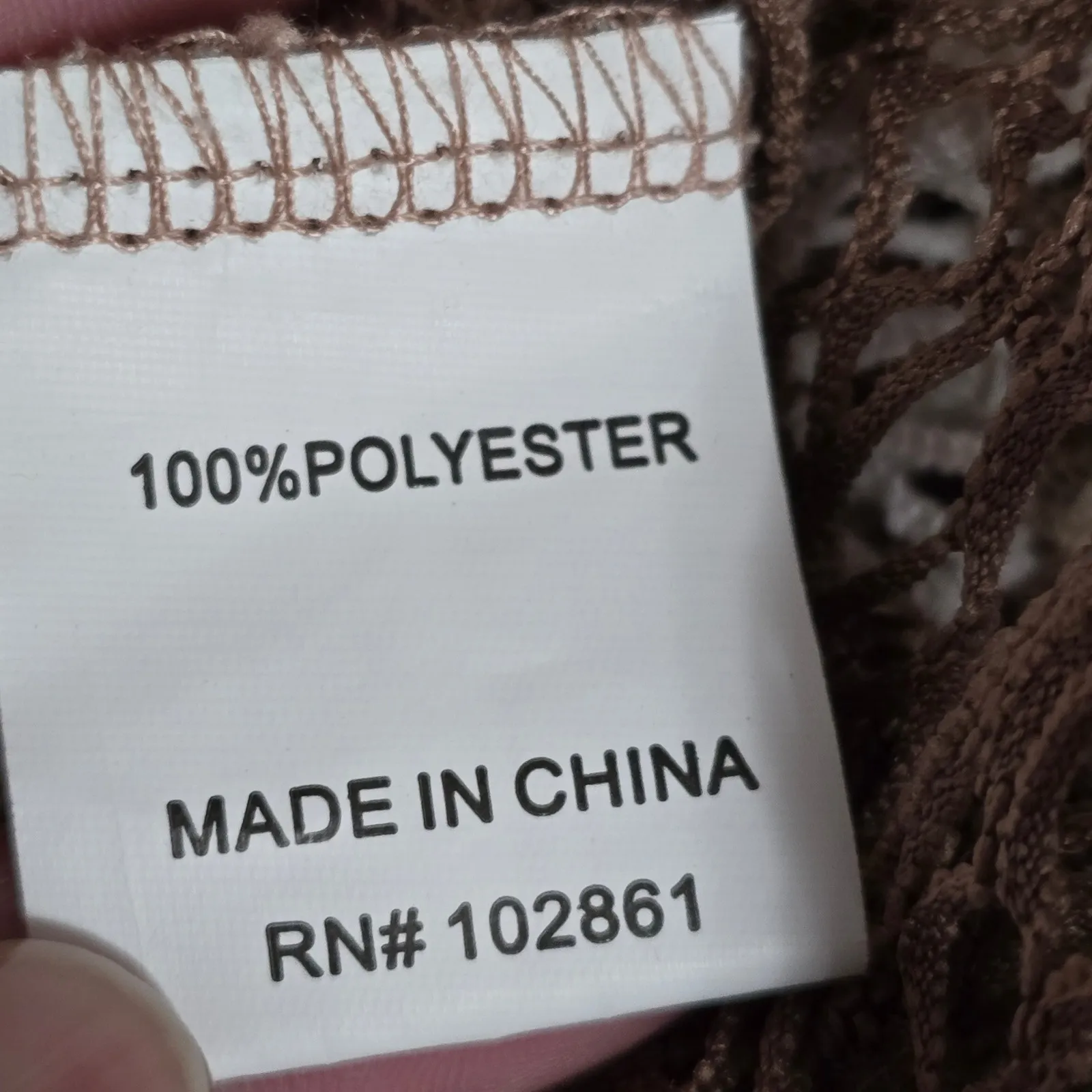 ADORE Tie Dye Lace Crochet Open Front Sleeveless Vest XL Boho Festival Brown - Image 7