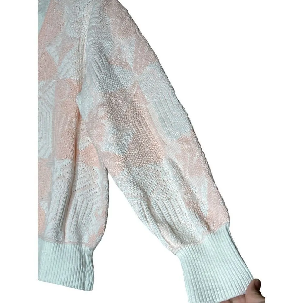 Vintage Tempo Europa By‎ London Fog Pink White Sweater Size Medium - Image 4