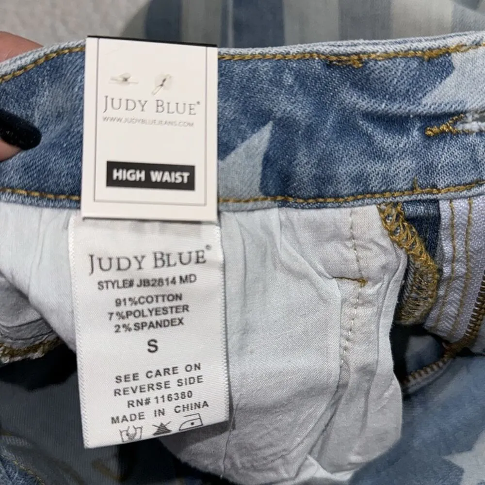 Judy Blue women's size small high waist denim stars and stripes skirt - Image 10