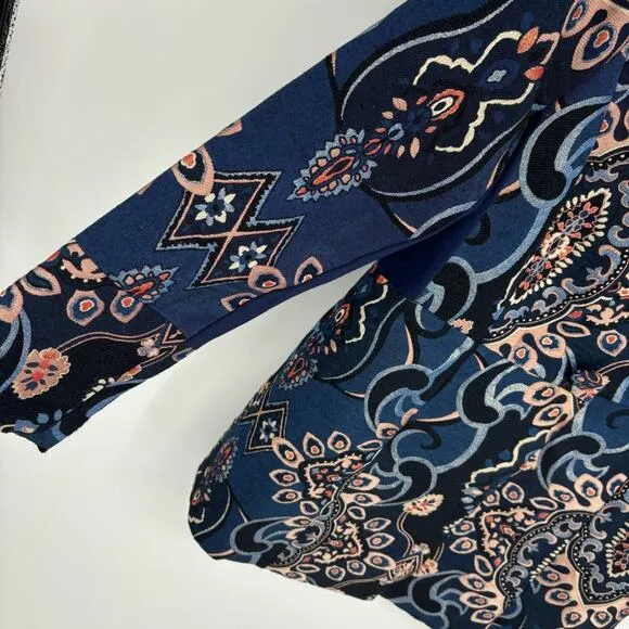 Chico's Jacquard Jacket‎ Size Small Metallic Thread Embroidered Gold Brocade - Image 11