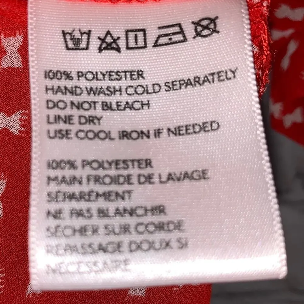 Pins & Needles Red & Cream Sheer Bow Front Blouse - Image 4