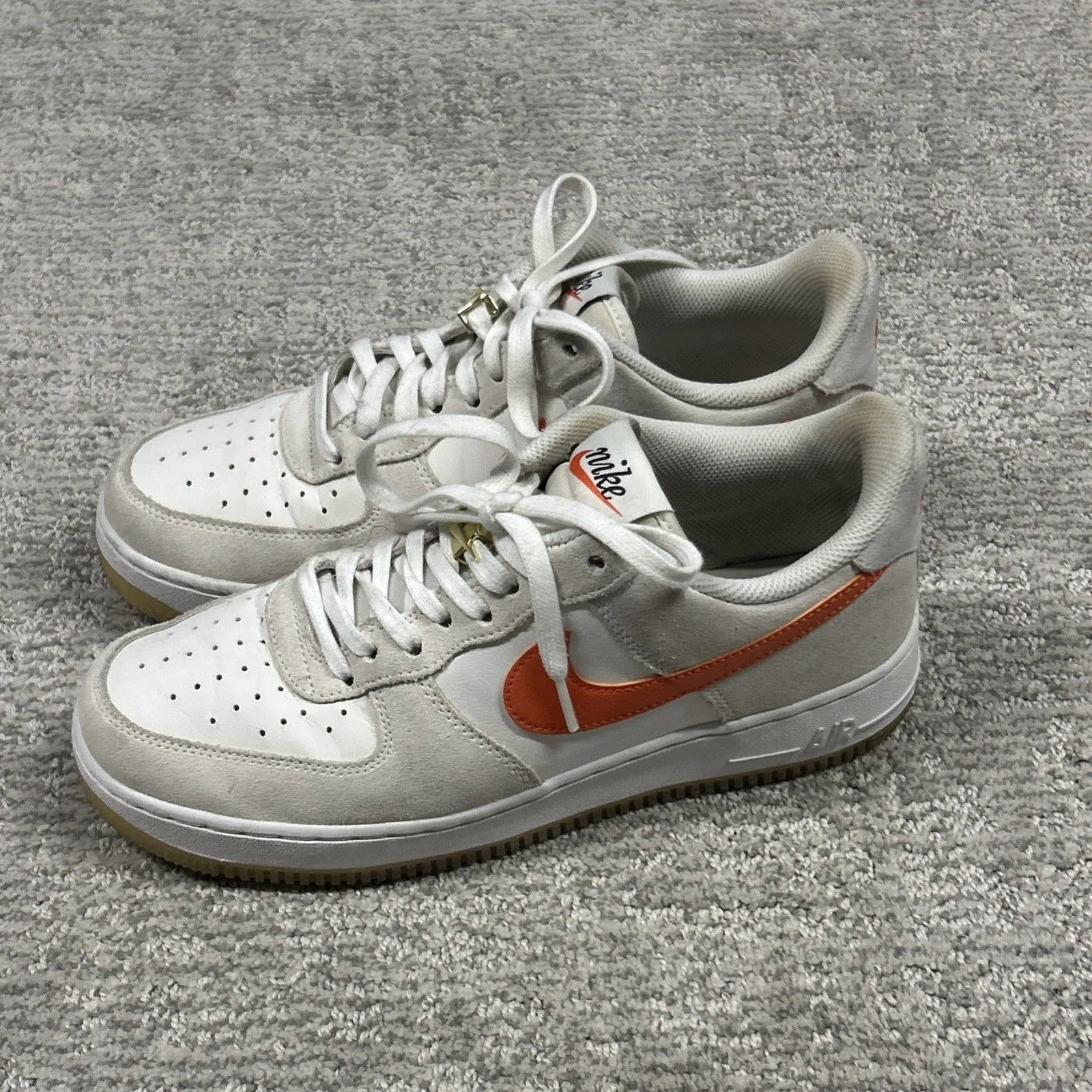 Nike Air Force 1 '07 SE Shoes Womens 9.5 White Orange DA8302-101 Sneakers - Image 7