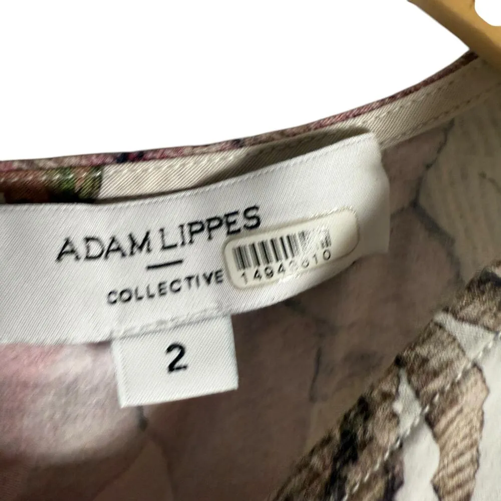 Adam Lippes White Floral Print Flutter Sleeve Top Size 2 - Image 8
