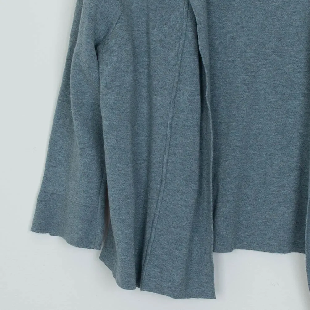 J. Jill Womens Cardigan Sweater Open Front Blue Gray Size L Flare Sleeve Staple Size L - Image 3