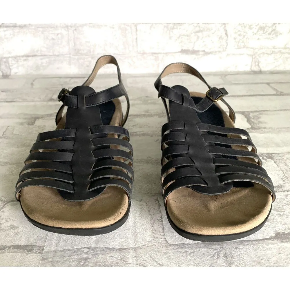 Sanita Cadence Black Leather Platform Sandals Women's Comfortable Shoe 42 (10.5) Size 11 - Image 4