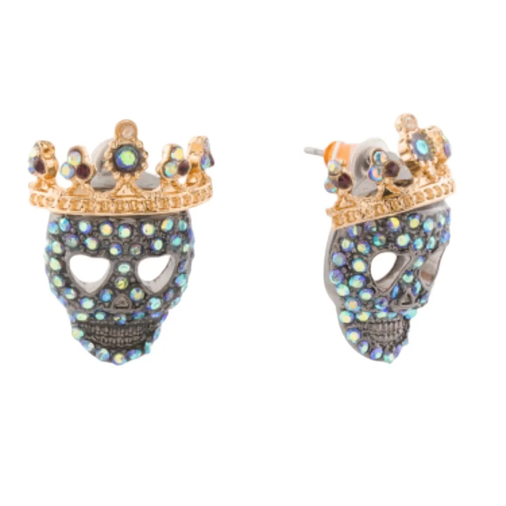 Betsey Johnson Crowned Skull Earrings - Image 3