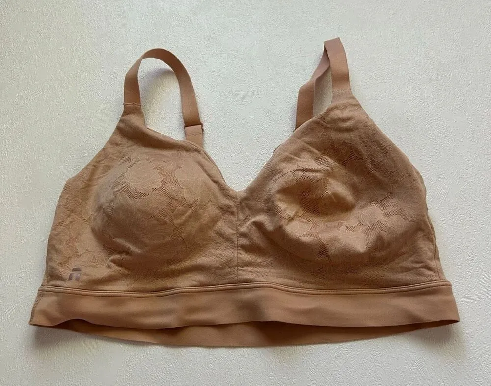 Tommy John Second Skin Triangle Bralette XL A–C Nude Lace Wireless - Image 1