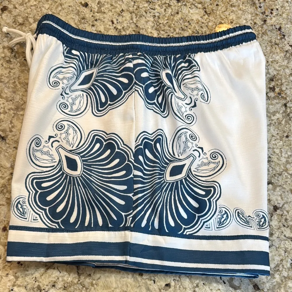 Luxxel Blue and White Shorts with Bold Pattern - Image 6