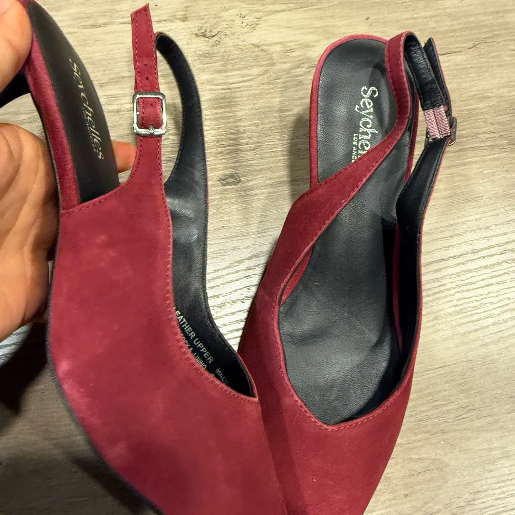 Seychelles  CandleLight burgundy Slingback Heels - Image 4